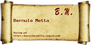 Bernula Metta névjegykártya